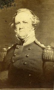 USA Cambridgeport Portrait General Winfield Scott old CDV Photo Warren 1865