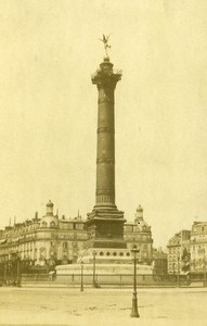 France Paris Column Bastille Second Empire Old CDV Photo 1865