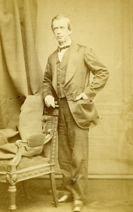 United Kingdom Manchester Man Victorian Fashion Old CDV Photo Brown 1865