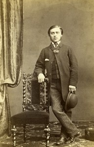 United Kingdom Wisbech Man Victorian Fashion Old CDV Photo Johnson 1865