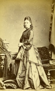 United Kingdom Halifax Woman Victorian Fashion Old CDV Photo Greaves 1865