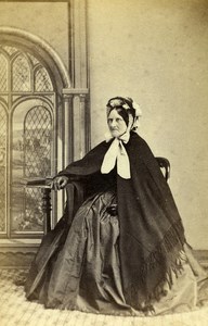 United Kingdom York Old Woman Victorian Fashion Old CDV Photo Newell 1865