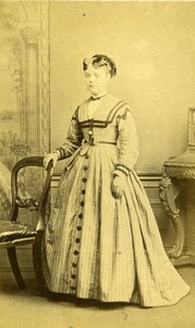 United Kingdom Wincanton Woman Victorian Fashion Old CDV Photo Goodfellow 1865