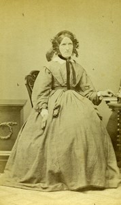 United Kingdom Nottingham Woman Victorian Fashion Old CDV Photo Shaw 1865