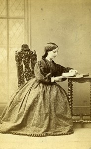 United Kingdom Harrogate Woman Victorian Fashion Old CDV Photo Holroyd 1865