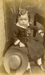 United Kingdom March Children Victorian Fashion Old CDV Photo Lean 1865