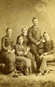 United Kingdom Halifax Family Group Victorian Fashion Old CDV Photo Greaves 1865