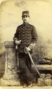 France Douai Military Soldier Old CDV Photo Le Quintrec 1890