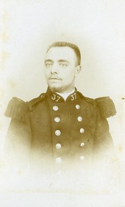 France Roubaix Military Soldier Old CDV Photo Elkan 1890