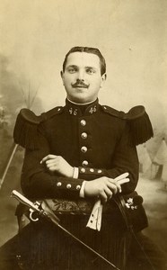 France Paris Military Soldier Old CDV Photo Bonnier 1890