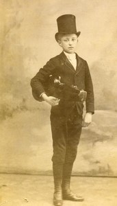 France Roubaix Young Violinist Old CDV Photo Elkan 1865