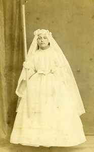 France Chauny first communion Candle Old CDV Photo Kirsh 1865