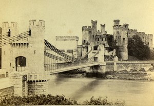 United Kingdom Conway Castle & Bridge Old CDV Photo Bedford 1865