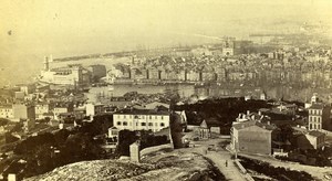 France Marseille Panorama Old CDV Photo Neurdein 1875