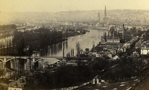 France Rouen panorama Old CDV Photo Neurdein 1865