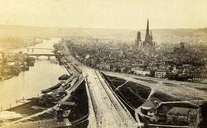 France Rouen panorama Old CDV Photo Neurdein 1865