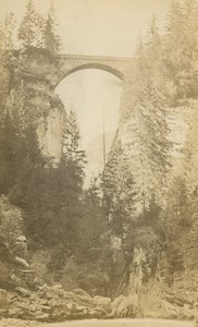 Switzerland Grisons Salis Bridge Old CDV Photo Gabler 1865
