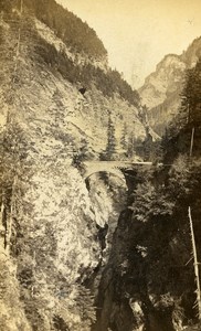 Switzerland Grisons Viamala Bridge Old CDV Photo Gabler 1865