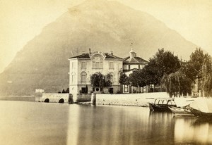 Italy Genova Lake Lugano Hotel Old CDV Photo Degoix 1865