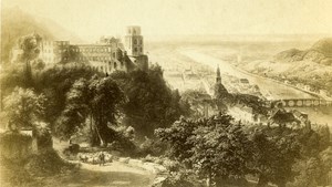 Germany Heidelberg castle Old CDV Photo of Gravure 1875
