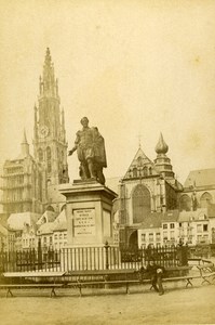 Belgium Antwerpen Green Place Old CDV Photo Queval 1865