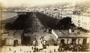 Italy Napoli Panorama Villa Reale Old CDV Photo Sommer 1870