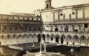 Italy Napoli Cloister Interior Old CDV Photo Sommer 1870