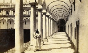 Italy Napoli Cloister of San Martino Old CDV Photo Sommer 1870