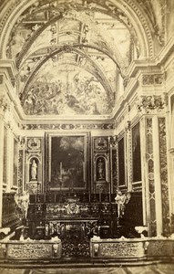 Italy Napoli Interior of San Martino Church Old CDV Photo Sommer 1870