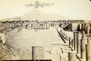 Italy Napoli Pompeii el Foro Civile Old CDV Photo Rive 1870