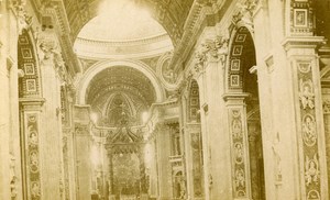 Italy Roma San Peter Interior Old CDV Photo 1870