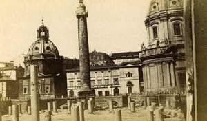 Italy Roma Column Trajan Old CDV Photo 1870
