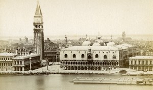 Italy Venezia the Piazetta Old CDV Photo 1870