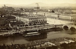Italy Torino Panorama Old CDV Photo Brogi 1870