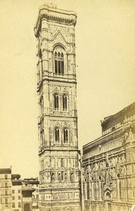 Italy Firenze Campanil of Giotto Old CDV Photo 1870