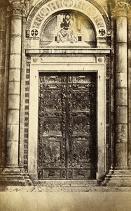 Italy Pisa Door Baptistero Ghilberti Old CDV Photo Van Lint 1870