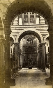 Italy Pisa Duomo Interior Old CDV Photo Brogi 1870