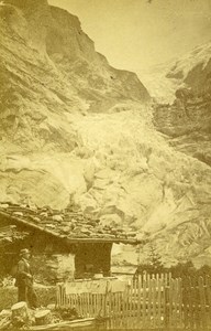 Switzerland Grindelwald Glavier Old CDV Photo Gabler 1870