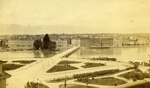 Switzerland Geneva Panorama Old CDV Photo Garcin 1870