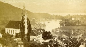 Switzerland Thunn Bernese Alps Old CDV Photo Charnaux 1870