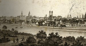 Germany Munich Panorama Old CDV Photo 1870