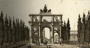 Germany Munich Triumph Arch Old CDV Photo 1870