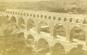 France Bridge of Gard River Old CDV Photo 1870