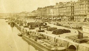 France Rouen Quai de Paris Old CDV Photo 1870