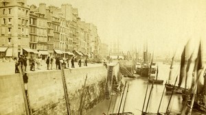 France Le Havre Interior Harbour Old CDV Photo 1870