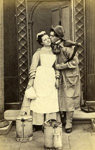 United Kingdom Pleasure before Business Miss Crabtree Old CDV Photo 1870