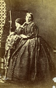 United Kingdom Woman at Mirror Old CDV Photo Sutton 1870