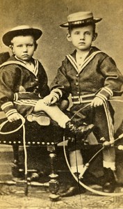 France Paris Children and their Toys Old CDV Photo 1860