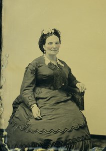 American Ferrotype Tintype Woman Old Photo 1880