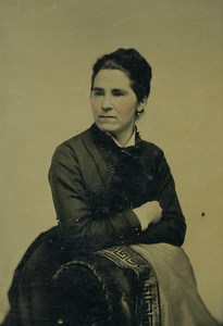 American Ferrotype Tintype Woman Old Photo 1880